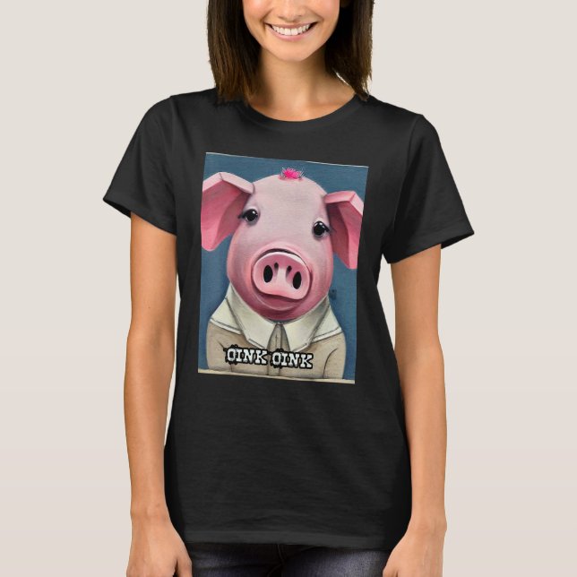Camiseta Cute Pig Piggie Oink Oink 52 (Frente)