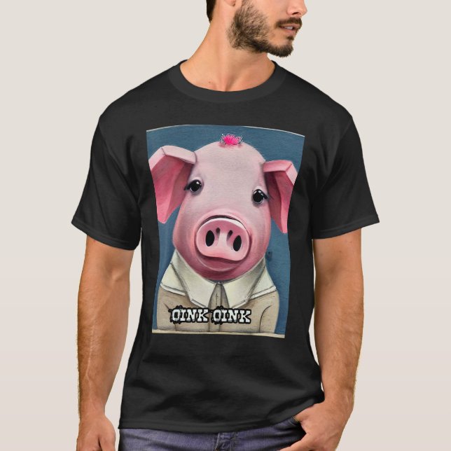 Camiseta Cute Pig Piggie Oink Oink 52 (Frente)