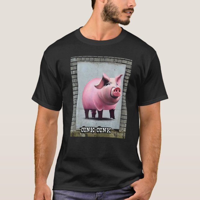 Camiseta Cute Pig Piggie Oink Oink Premium (Frente)