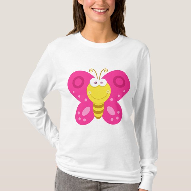 Camiseta Cute Pink Butterfly (Frente)