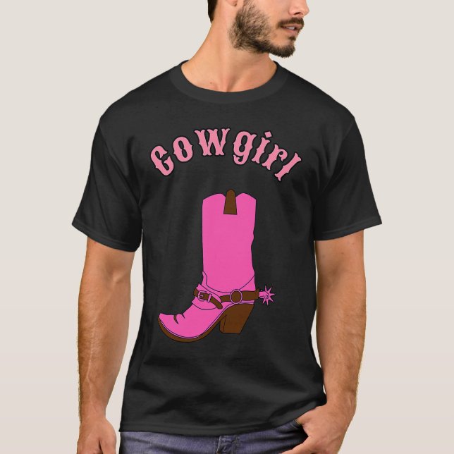 Camiseta Cute pink cowgirl boot (Frente)