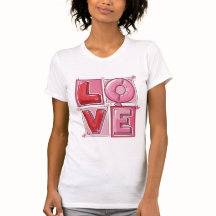 Cute Pink LOVE Balloon Typography Valentine Art