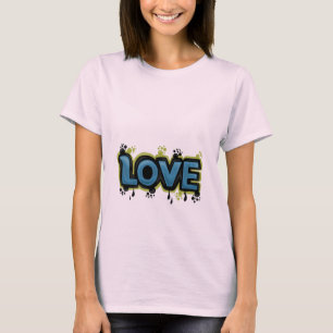 Camiseta Cute Pink LOVE Grafite