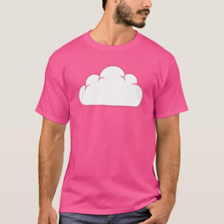 Camiseta Cute Pink Outline Cloud – Minimal Kawaii Aesthetic