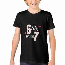 Camiseta Cute Pink Plaid Numbers 6 7