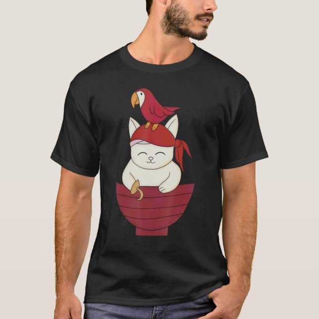 Camiseta Cute Pirate Cat Skull 1 (Frente)