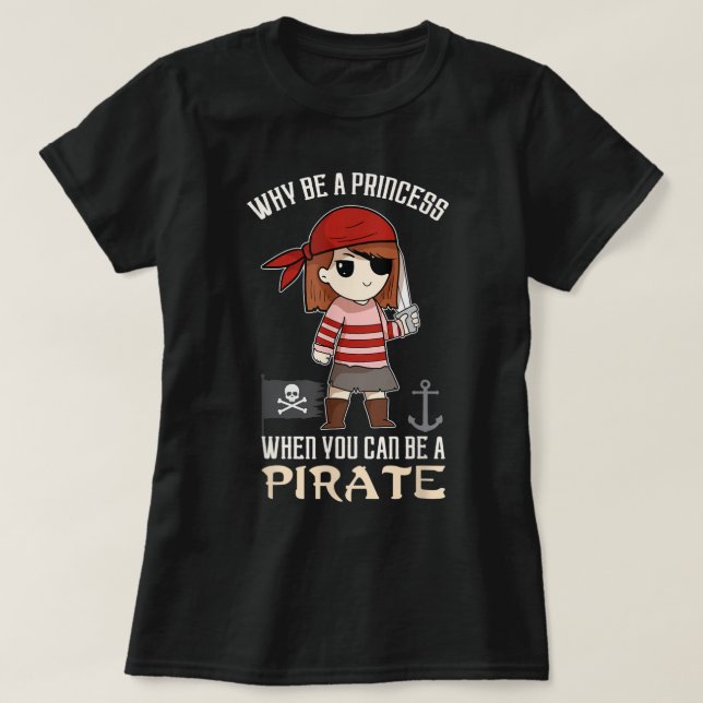 Camiseta Cute Pirate Girl Empowerment Design (Frente do Design)