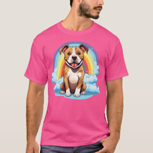 Camiseta Cute Pitbull Cloud Arco-Íris Cachorro Cachorro Kaw