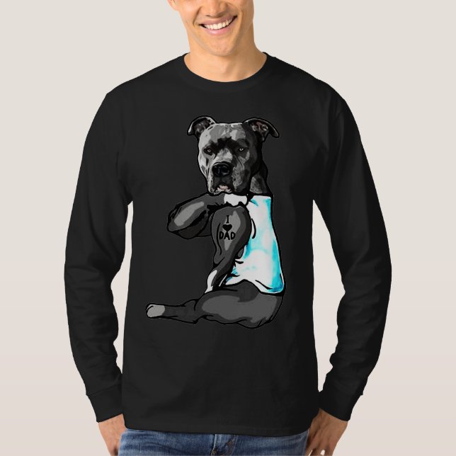 Camiseta Cute Pitbull Eu Adoro Pai (Frente)