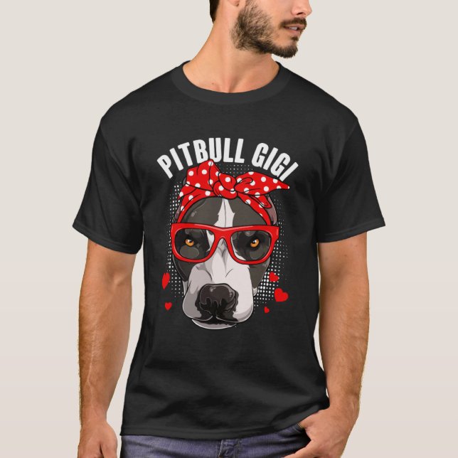 Camiseta Cute Pitbull Gigi Dog  Family Matching Mothers Day (Frente)