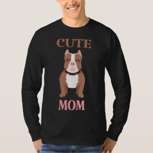 Camiseta Cute Pitbull Mãe Bull Mamãe Terrier
