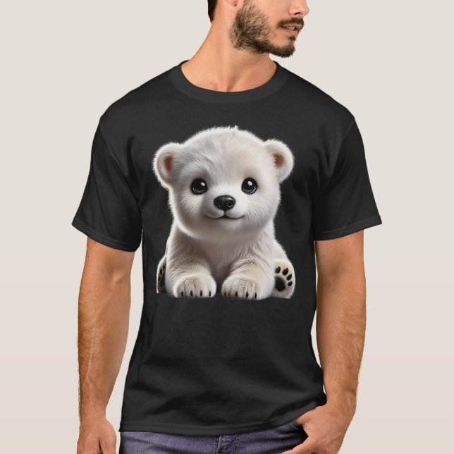 Camiseta Cute Polar Bear Cub Design (Frente)