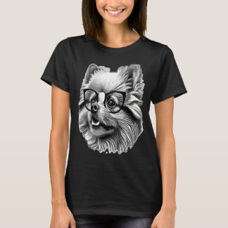 Camiseta Cute Pomeranian Dog Wearing Nerd Glasses Funny Gra