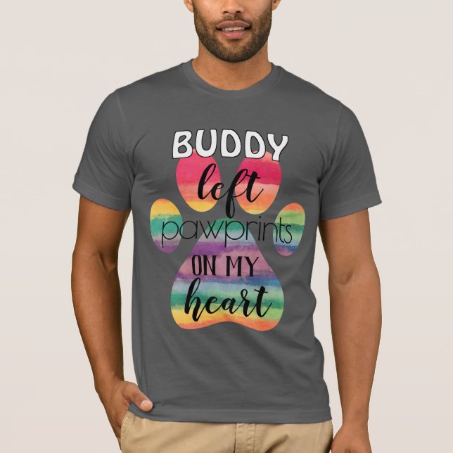 Camiseta Cute Ponte Arco-íris Personalizado com Pegadas de  (Frente)
