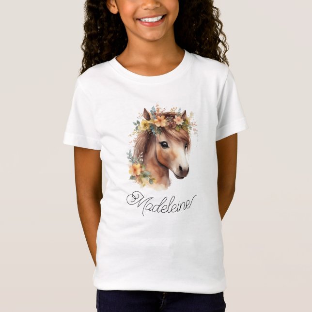 Camiseta Cute Pony Custom Script Name Horse Equestrian (Frente)