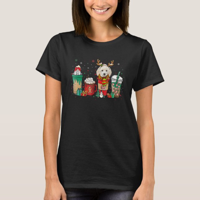 Camiseta Cute Poodle Dog Christmas Coffee Pajamas Xmas (Frente)