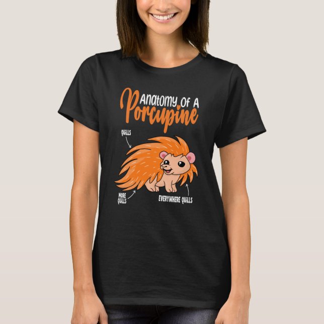 Camiseta cute Porcupine anatomy for Porcupine (Frente)