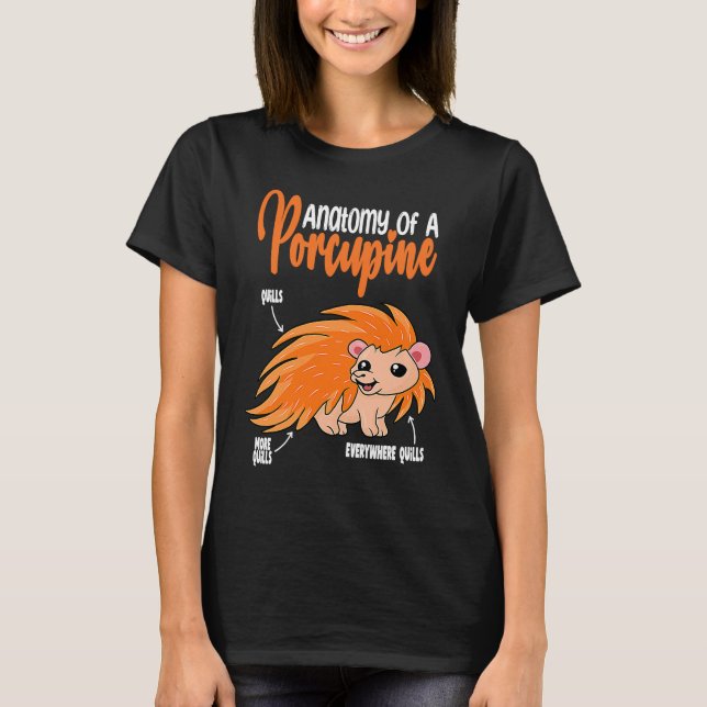 Camiseta cute Porcupine anatomy for Porcupine (Frente)