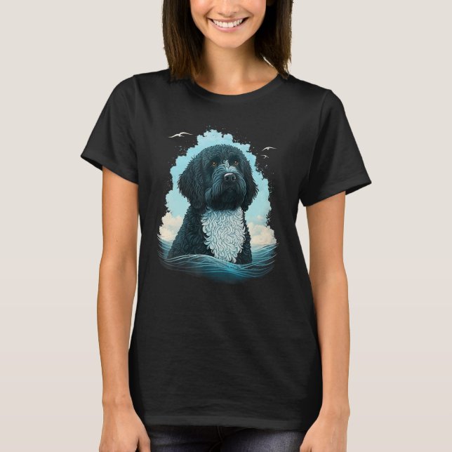 Camiseta Cute Portie Dog on Portuguese Water Dog  1 (Frente)