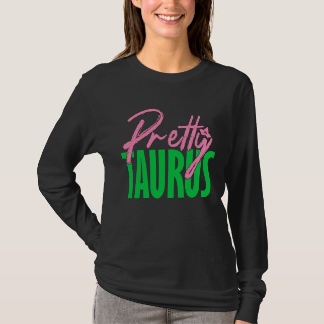 Camiseta Cute pretty taurus zodiac signs aka (Frente)