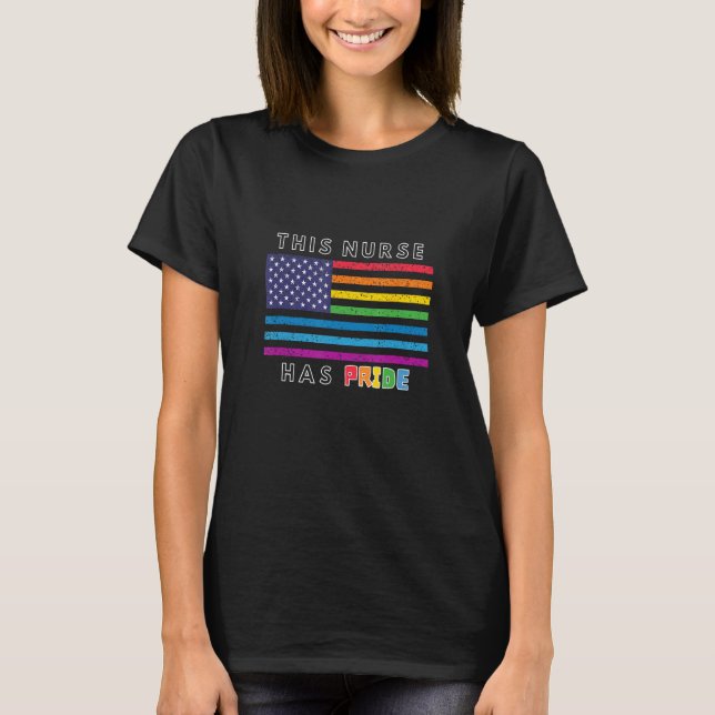 Camiseta Cute Pride Nurse Graphic Flag  LGBTQ Support Wear (Frente)