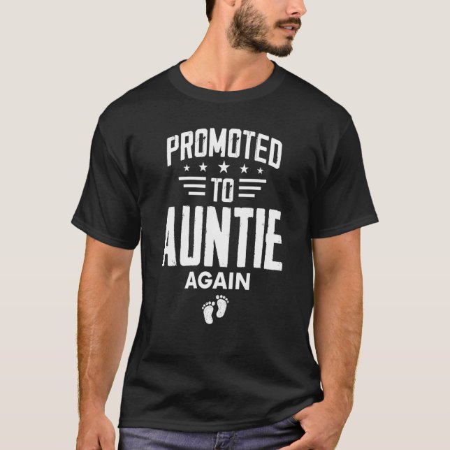 Camiseta Cute Promoted To Auntie Again  Going To Be Aunt Ag (Frente)