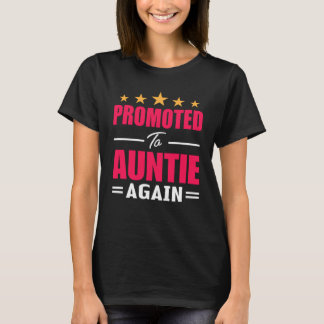Camiseta Cute Promoted To Auntie Again Pregnancy Announce