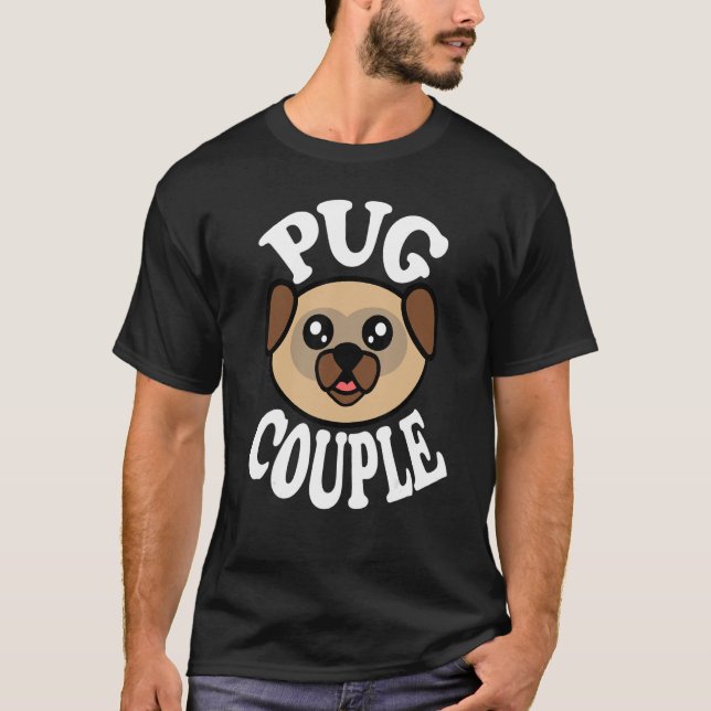 Camiseta Cute Pug Couple (Frente)