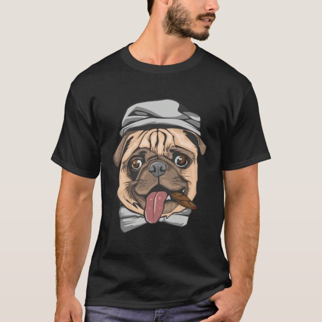 Camiseta Cute Pug Dog Mafia Dog (Frente)