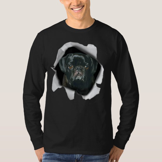 Camiseta Cute Pug E Wallpaper Cachorro Cachorro Cachorro Ca (Frente)