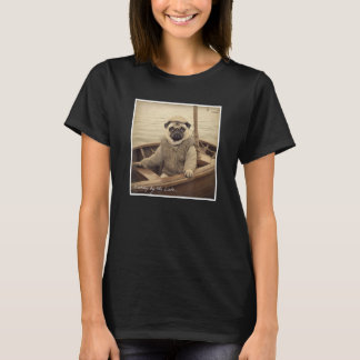 Camiseta Cute Pug Fisherman on a Boat  Humor