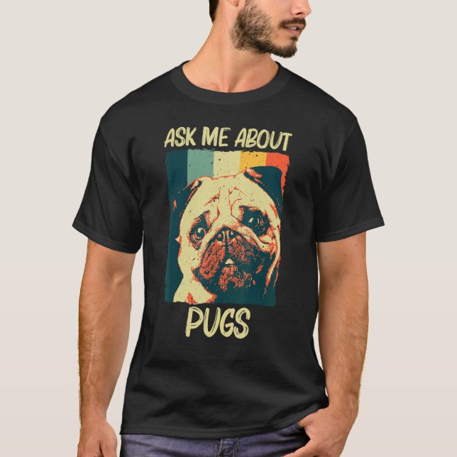 Camiseta Cute Pug Para Homens Mulheres Cão De Pet Cãozinho  (Frente)