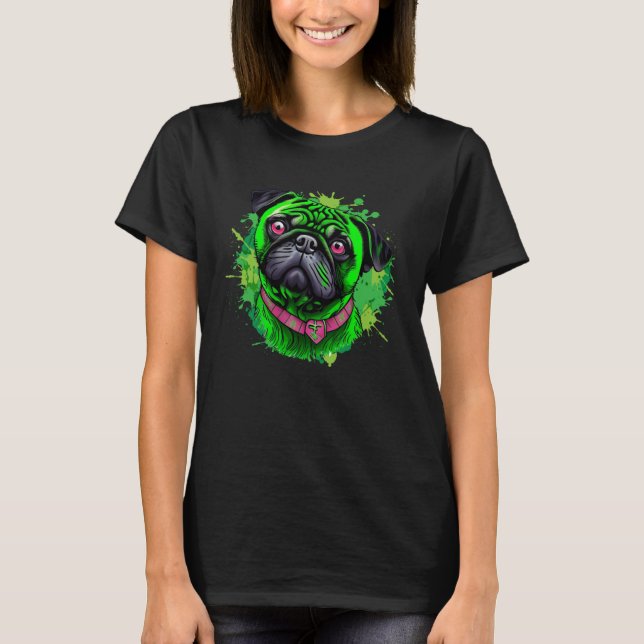 Camiseta Cute Pug st Patrick s Day (Frente)