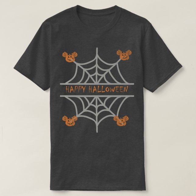 Camiseta Cute Pumpkin and Spiderweb Halloween  (Frente do Design)