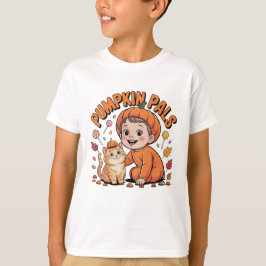 Camiseta Cute Pumpkin Pals Kids Halloween Fall T-Shirt