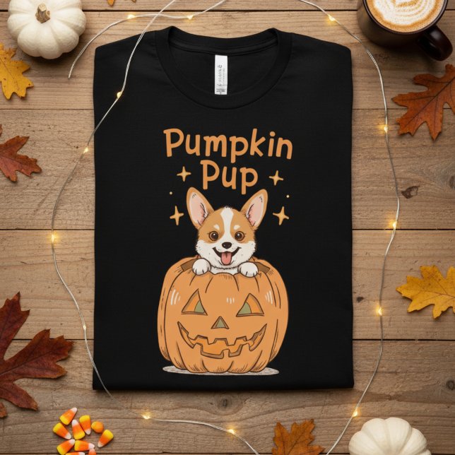 Camiseta Cute Pumpkin Pup Halloween Corgi T-Shirt (Criador carregado)