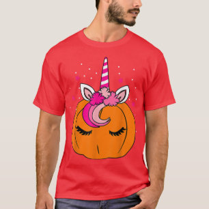 Camiseta Cute Pumpkin Unicorn Face Costume Easy Halloween G