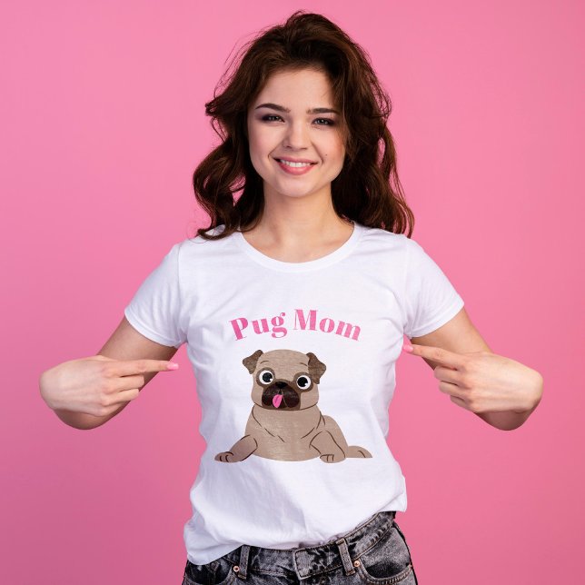 Camiseta Cute Puppy "Pug Mãe" (Criador carregado)