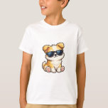 Camiseta Cute Puppy with Sunglasses Kawaii Design<br><div class="desc">Adorable kawaii puppy wearing stylish sunglasses in a clean and minimal style. Bright, vibrant colors and a cute expression make this design perfect for summer vibes and animal lovers.</div>
