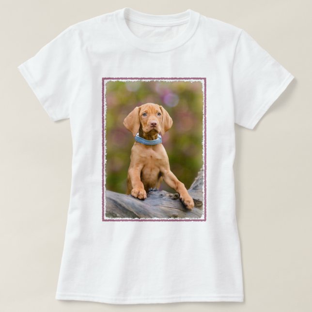 Camiseta Cute puppyeyed Húngaro Vizsla Dog Puppy Foto - (Frente do Design)