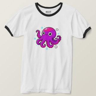 Camiseta Cute Purple Cartoon Octopus Ocean Marine Animal