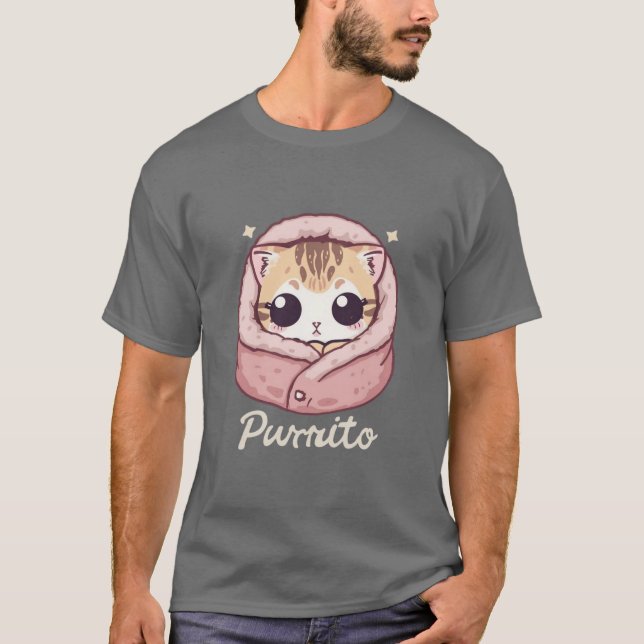Camiseta Cute Purrito Cat – Adorable Kitty Pun (Frente)