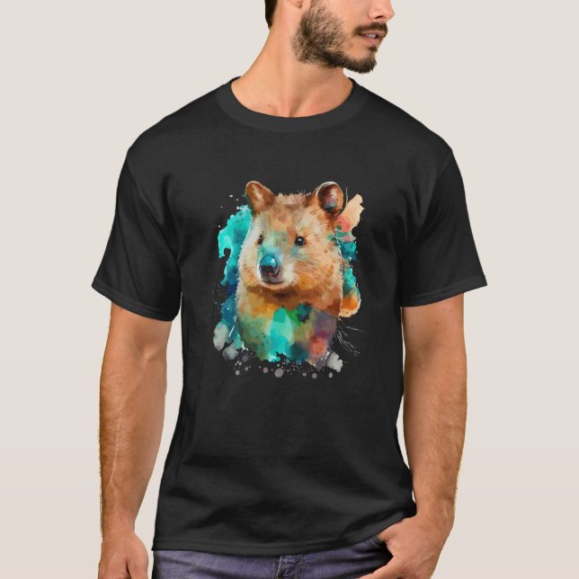 Camiseta Cute Quokka for kangaroo  Colorful pop (Frente)
