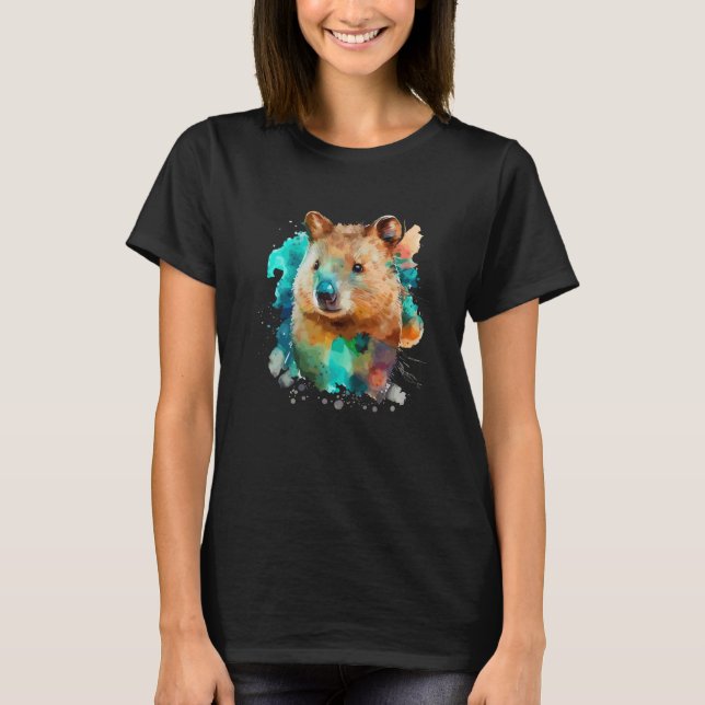 Camiseta Cute Quokka for kangaroo  Colorful pop (Frente)