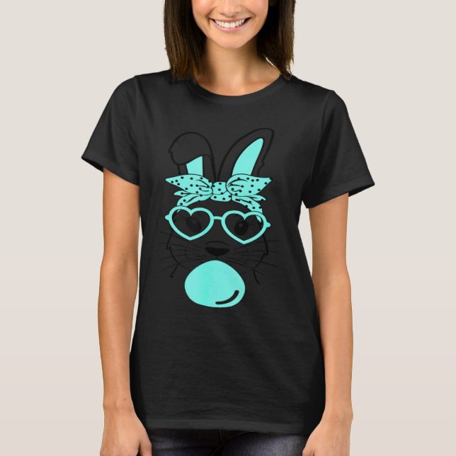 Camiseta Cute Rabbit Bunny Blowing Bubble Gum Easter Day (Frente)