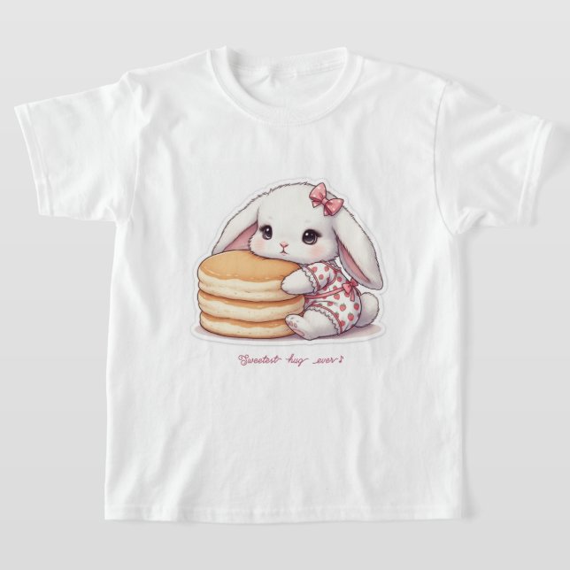 Camiseta Cute Rabbit & Pancake - Adorable Breakfast Sweet  (Postura )