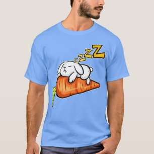 Camiseta Cute Rabbit Sleeping On A Carrot On Easter 