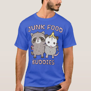 Camiseta Cute Raccoon E Ogambm Junk Comidas Amigos Engraçad