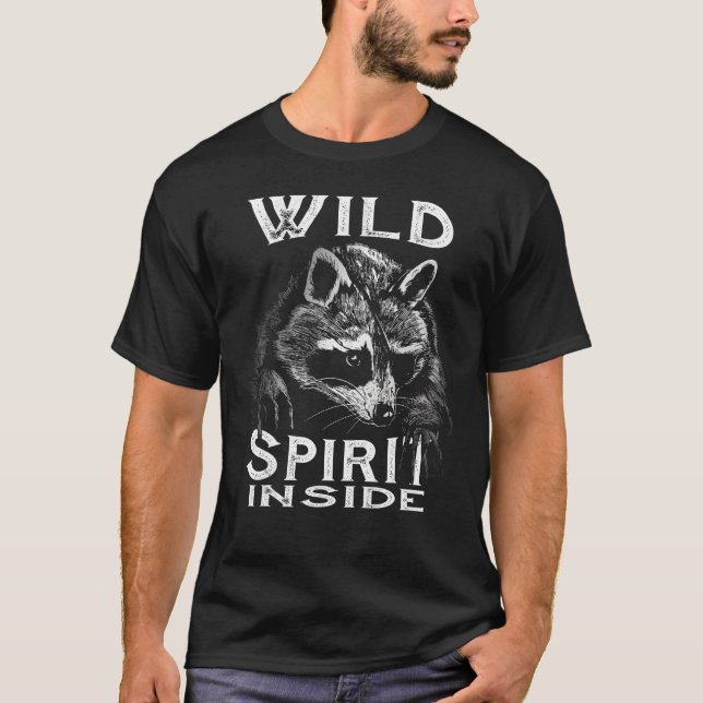 Camiseta Cute Racoon Wild Spirit inside (Frente)