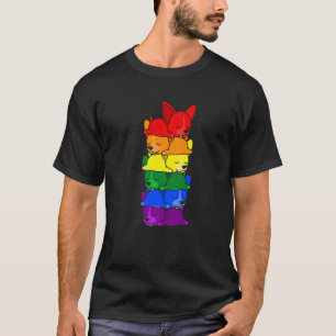 Camiseta Cute Rainbow Chihuahua Orgulho gay Lgbt Puppy